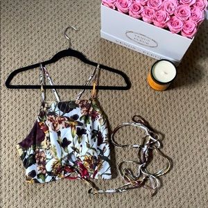 LF Flower Wrap Crop Top Size Medium